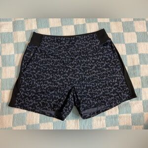 Blue Patterned Athletic Shorts
